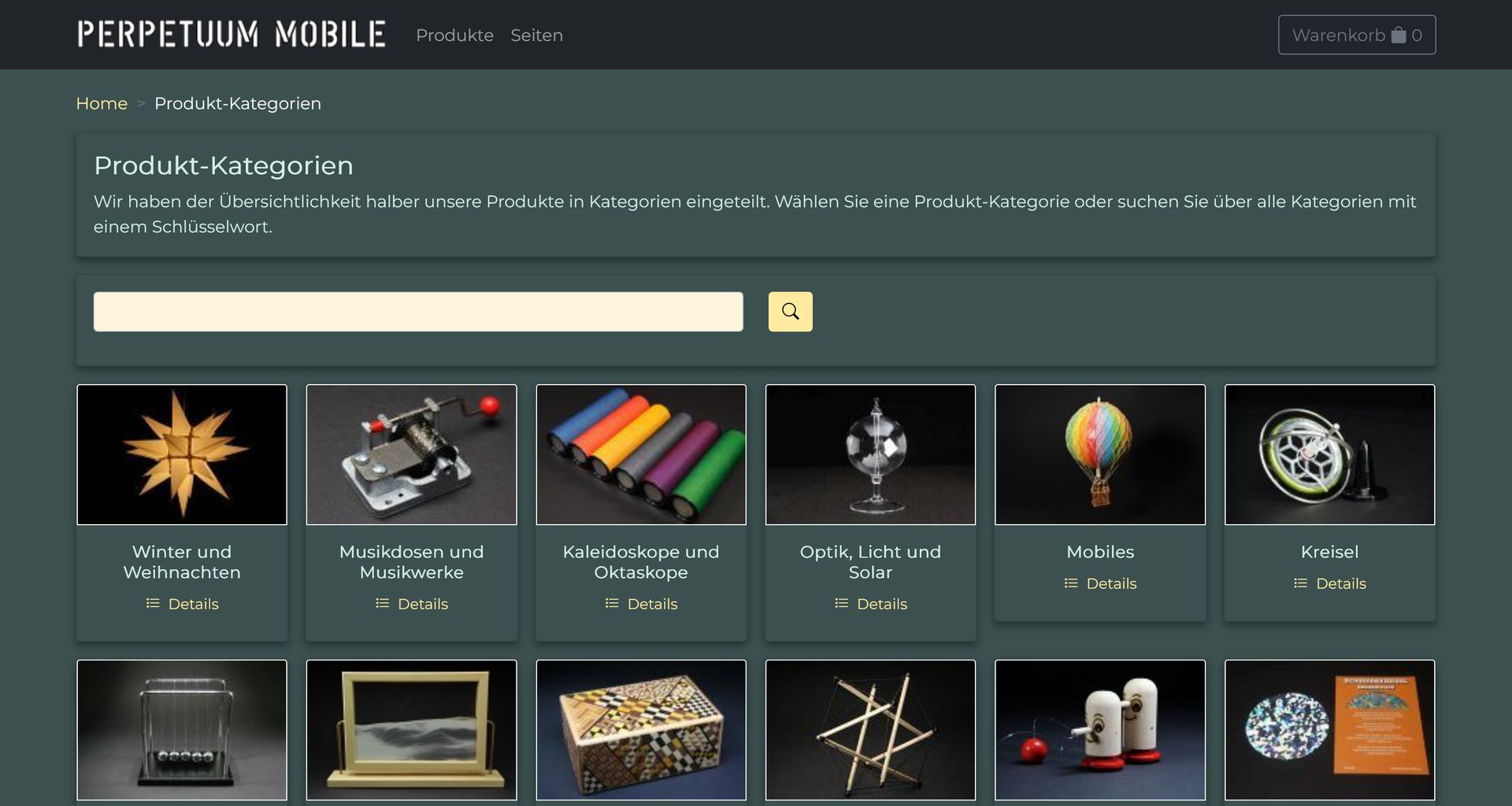 Webshop www.perpetuum-mobile.ch